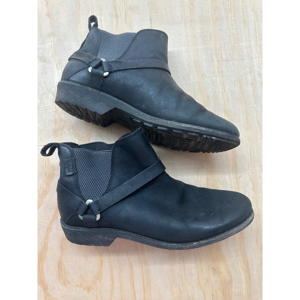 Teva De La Vina Dos Chelsea Boots Black Waterproof Leather Harness Ankle 9